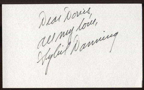 Sybil Danning Signed Index Card Signature Vintage Autographed AUTO 