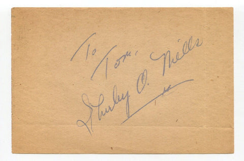 Shirley O. Niells Signed Album Page Autographed Actress