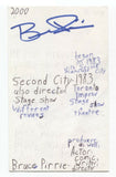 Bruce Pirrie Signed 3x5 Index Card Autographed Signature Actor Comedian