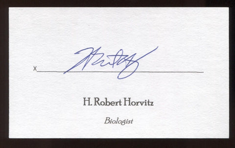 H. Robert Horvitz Signed 3x5 Index Card Signature Autograph Nobel Prize Biology