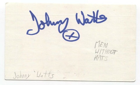 Men Without Hats - Johnny Watts Signed 3x5 Index Card Autographed Signature