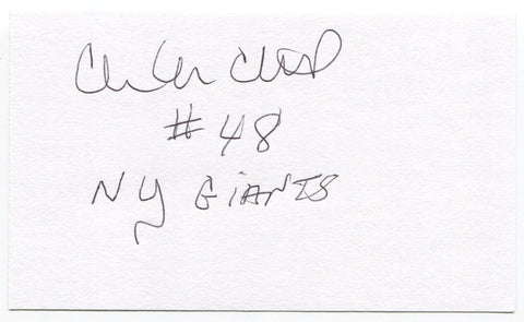 Clarence Childs Signed 3x5 Index Card Autographed NFL New York Giants