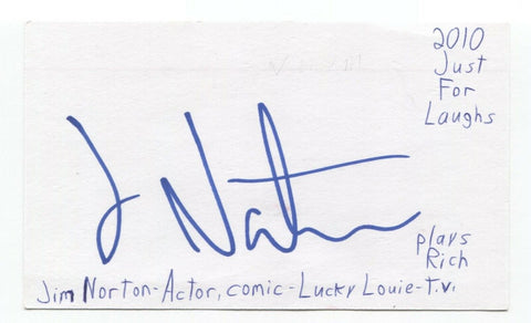 Jim Norton Signed 3x5 Index Card Autographed Signature Actor Comedian