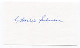 Charlie Silvera Signed 3x5 Index Card Autographed MLB Baseball New York Yankees