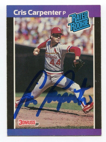 1989 Donruss Cris Carpenter Signed Card Baseball MLB Autographed Auto #39