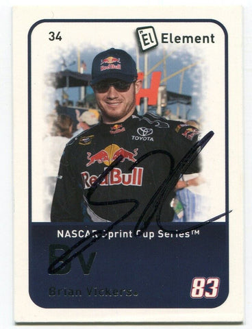 2009 Element Wheels Brian Vickers Card RC Autographed Racing NASCAR AUTO #34