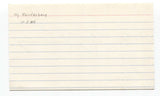 Hy Vandenberg Signed 3x5 Index Card Baseball Autographed BEAUTIFUL SIGNATURE