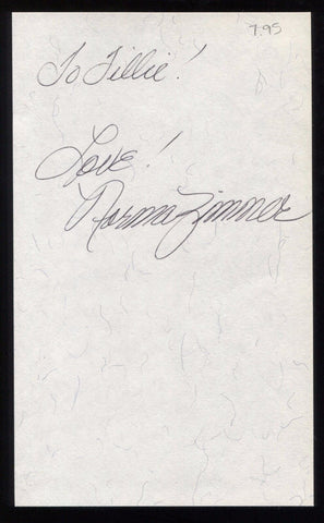 Norma Zimmer Signed Book Page Cut Autographed Cut Signature Lawrence Welk Show