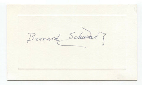 Bernard Schwartz Signed Card Autographed Signature Author Historian