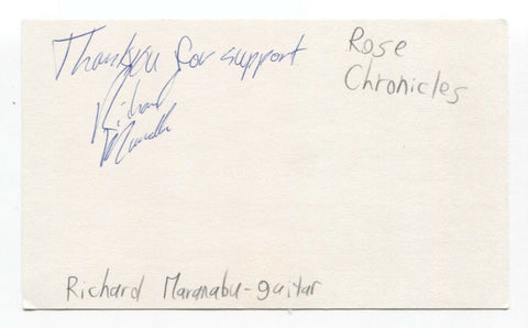 Rose Chronicles - Richard Maranda Signed 3x5 Index Card Autographed Signature