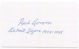 Red Borom Signed 3x5 Index Card Autographed Baseball Detroit Tigers