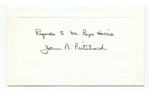 James B. Pritchard Signed Card Autographed Signature Archeologist