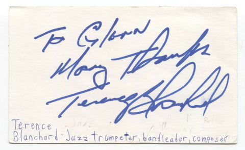 Terence Blanchard Signed 3x5 Index Card Autographed Signature Musician Singer