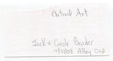 Jack and Carole Bender Signed Cut 3x5 Index Card Autographed Alley Oop Comic Art