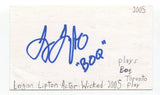 Logan Lipton Signed 3x5 Index Card Autograph Actor Wicked Medium