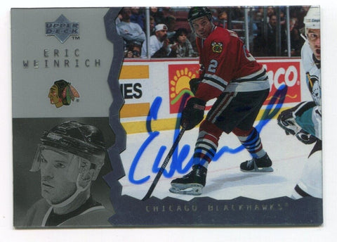 1997 Upper Deck Eric Weinrich Signed Card Hockey NHL Autograph AUTO #12