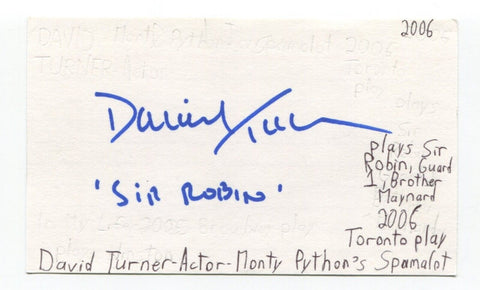 David Turner Signed 3x5 Index Card Autograph Actor Marriage Story Fosse/Verdon