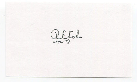 Richard E. Cole Signed 3x5 Index Card Autographed WWII Doolittle US Air Force