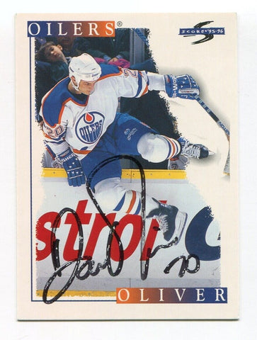 Score 1995-96 David Oliver Signed Card Hockey NHL Autograph AUTO #60