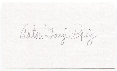 Tony Roig Signed 3x5 Index Card Autographed MLB Baseball Washington Senators