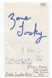 Zane Lasky Signed 3x5 Index Card Autographed Signature Actor