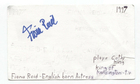 Fiona Reid Signed 3x5 Index Card Autographed Signature Actress