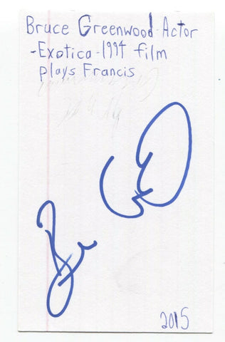 Bruce Greenwood Signed 3x5 Index Card Autographed Signature Actor Star Trek