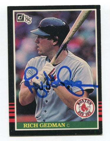 1985 Donruss Rich Gedman Signed Card Baseball MLB Autographed AUTO #457