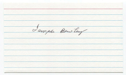 Temple F. Bowley Signed 3x5 Index Card Autographed JFK Assassination Related