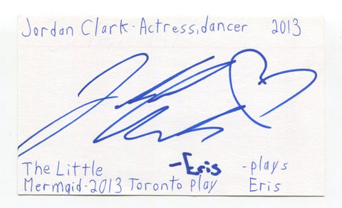 Jordan Clark Signed 3x5 Index Card Autographed Actor Little Mermaid Camp Rock