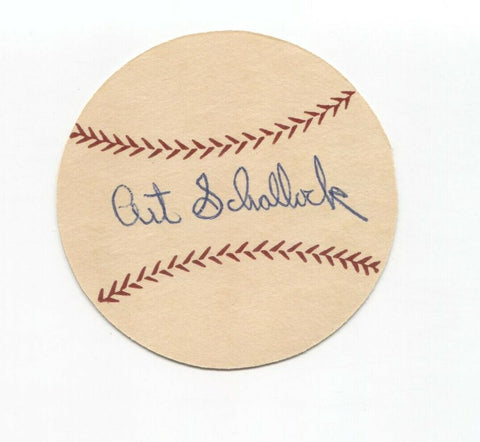 Art Schallock Signed Paper Baseball Autographed Signature Baltimore Orioles