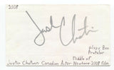 Justin Chatwin Signed 3x5 Index Card Autographed Actor Shameless Doctor Who
