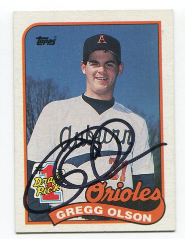 1989 Topps Gregg Olson Signed Baseball Card Autographed AUTO #161