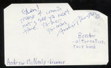 Andrew McNenly - Bender Signed Cut 3x5 Index Card Autographed Band