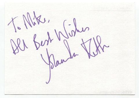 Yolanda Kettle Signed Album Page Autographed Signature Inscribed "To Mike"