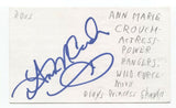 Ann Marie Crouch Signed 3x5 Index Card Autographed Actress Power Rangers