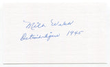 Milt Welch Signed 3x5 Index Card Autograph Baseball MLB 1945 Detroit Tigers