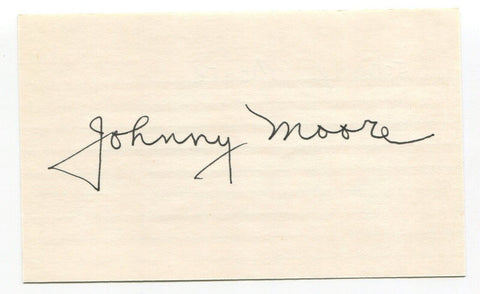 Johnny Moore Signed 3x5 Index Card Autographed MLB Baseball 1930s Chicago Cubs