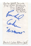 Rachel Cohen Signed 3x5 Index Card Autographed Actress Evita