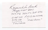 Raymond Bank Signed 3x5 Index Card Autographed Signature WWII Flying Ace