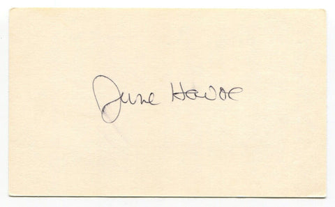 June Havoc Signed 3x5 Index Card Autographed Signature Actress