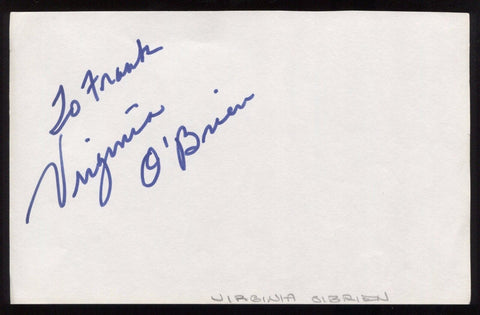 Virginia O'Brien Signed HUGE 8x5 Inch Page Autographed Actress Signature