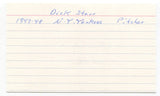 Dick Starr Signed 3x5 Index Card Autographed MLB Baseball New York Yankees