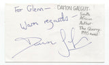 Damon Galgut Signed 3x5 Index Card Autographed Signature Author Playwright