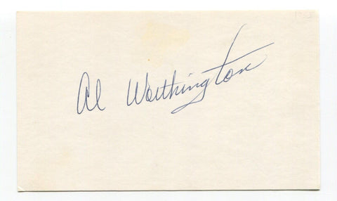 Al Worthington Signed 3x5 Index Card Autographed MLB Baseball Minnesota Twins