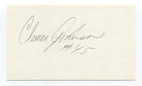 Clemon Johnson & Nate McMillan Signed 3x5 Index Card Autographed NBA Basketball