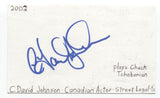 C. David Johnson Signed 3x5 Index Card Autographed Voice Actor Street Legal