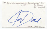 Jon Dore Signed 3x5 Index Card Autographed Signature Actor