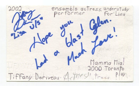 Tiffany Deriveau Signed 3x5 Index Card Autographed Actor Movie Jailbait