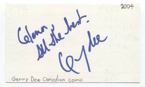Gerry Dee Signed 3x5 Index Card Autographed Signature Actor Comedian